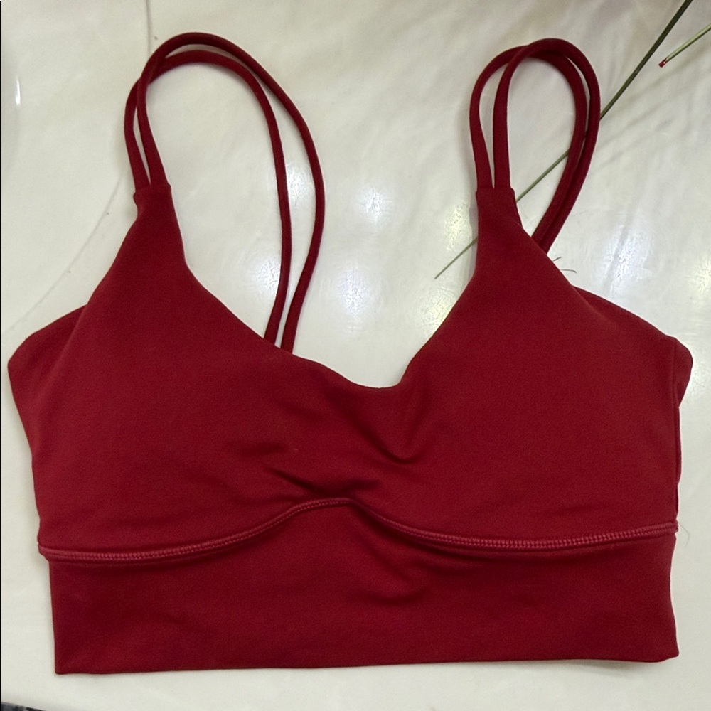 Elegant Red Double-Strap Bralette